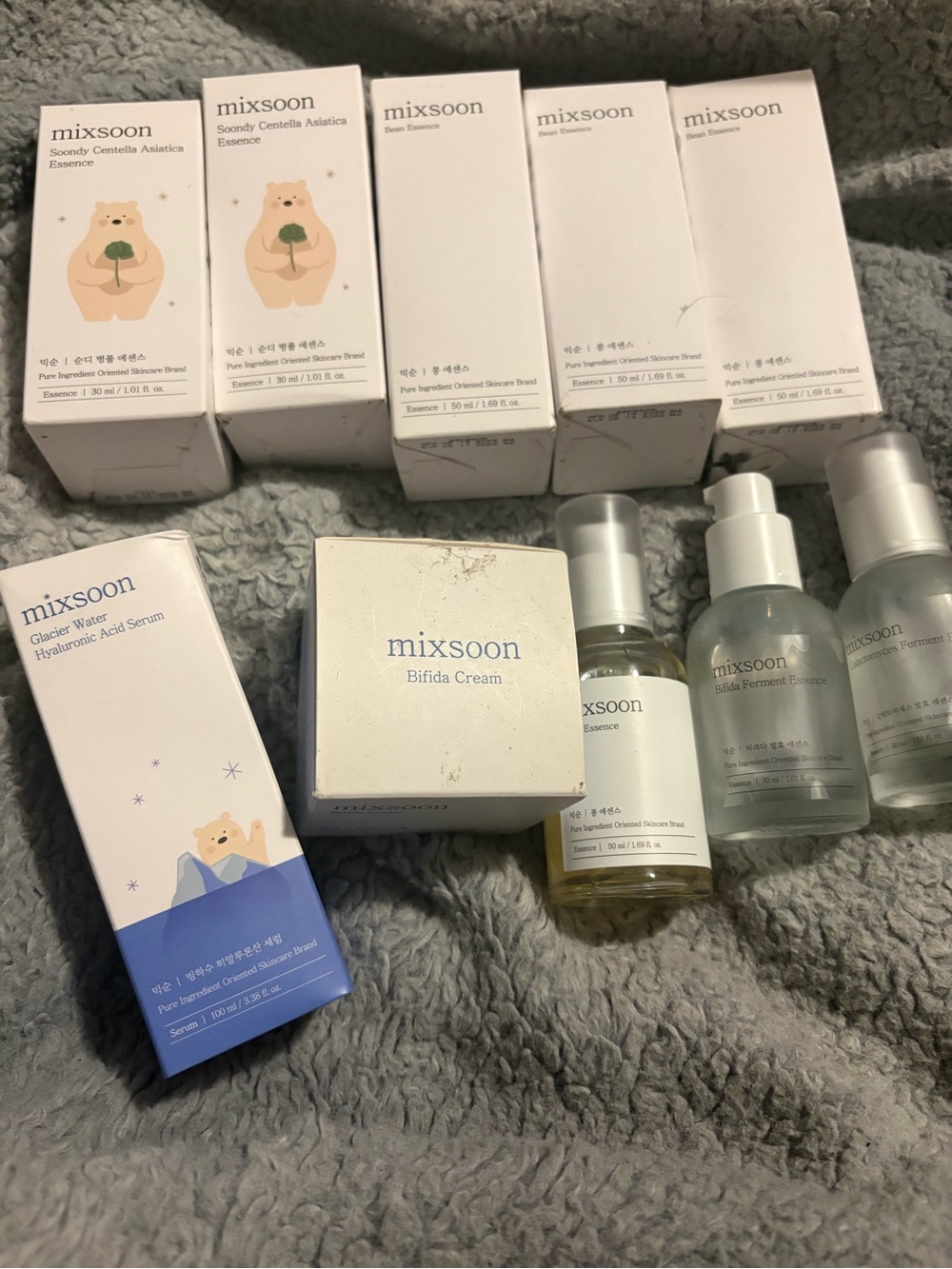 Mixsoon Skincare Set - Bifida Cream , Serums, toner pads & face masks